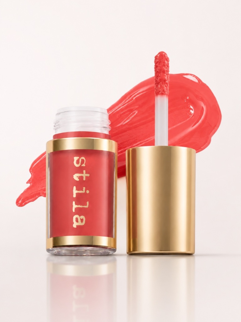 NIB Stila Shine Fever Lip Vinyl Amp It Up Coral High Shine Liquid Lip Gloss